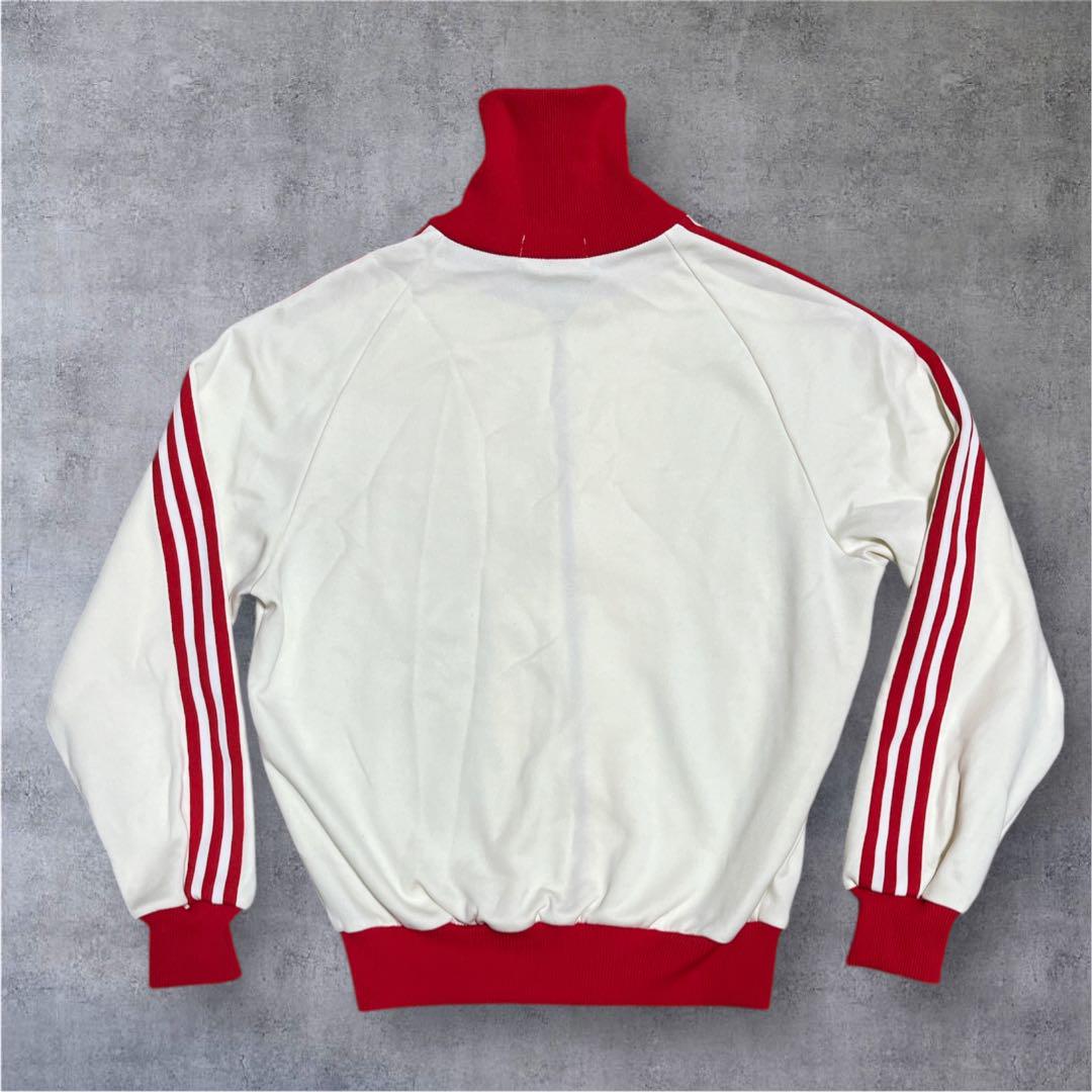 70s adidas 白 赤 トラックジャケット　ジャージ
