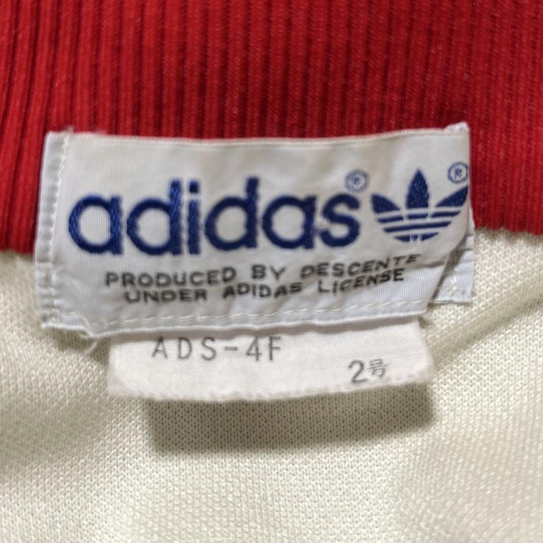 70s adidas 白 赤 トラックジャケット　ジャージ