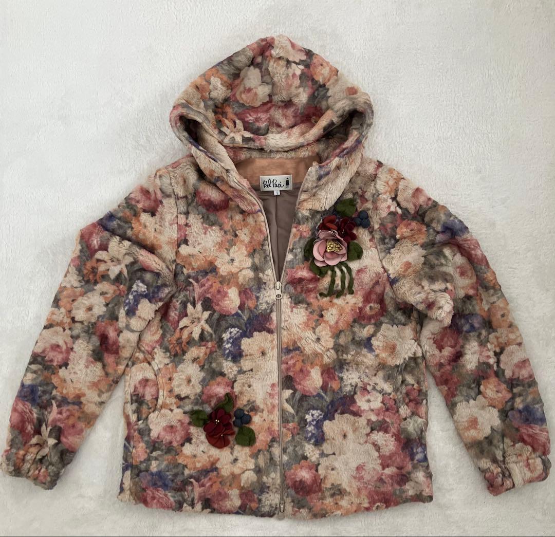 Bel Paci 花柄フード付きアウターM