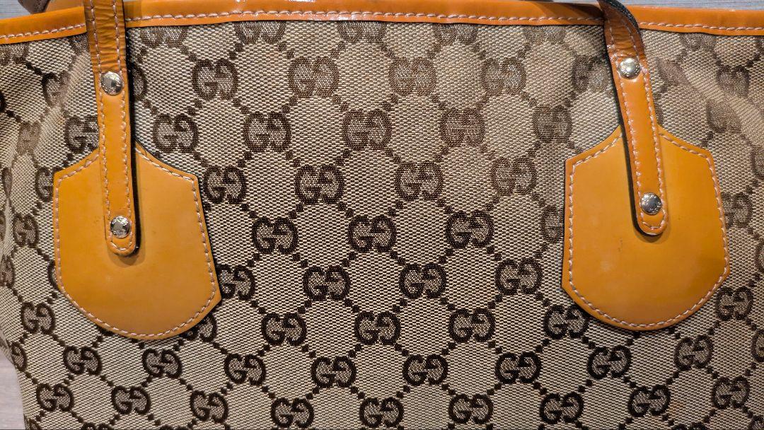 GUCCI キャンバストートバッグ GGキャンバス エナメルレザー＊ハワイ限定