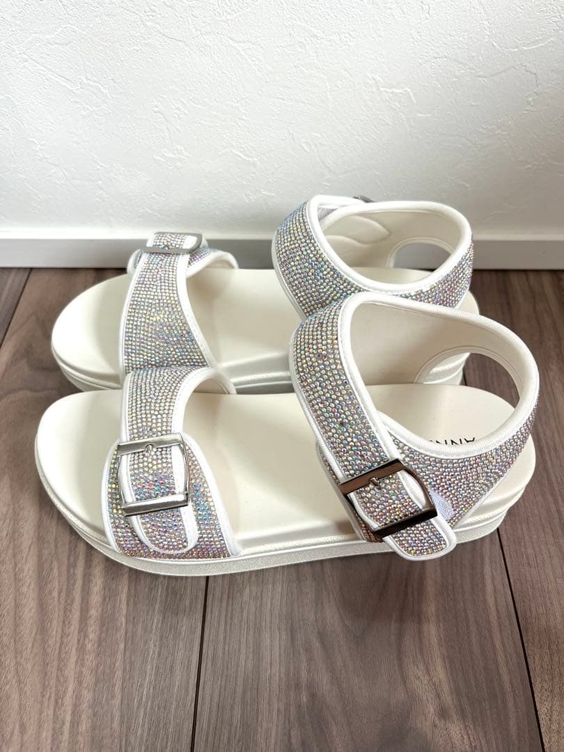 未使用 ANNE COQUINE サンダル キラキラホワイト 24-24.5cm