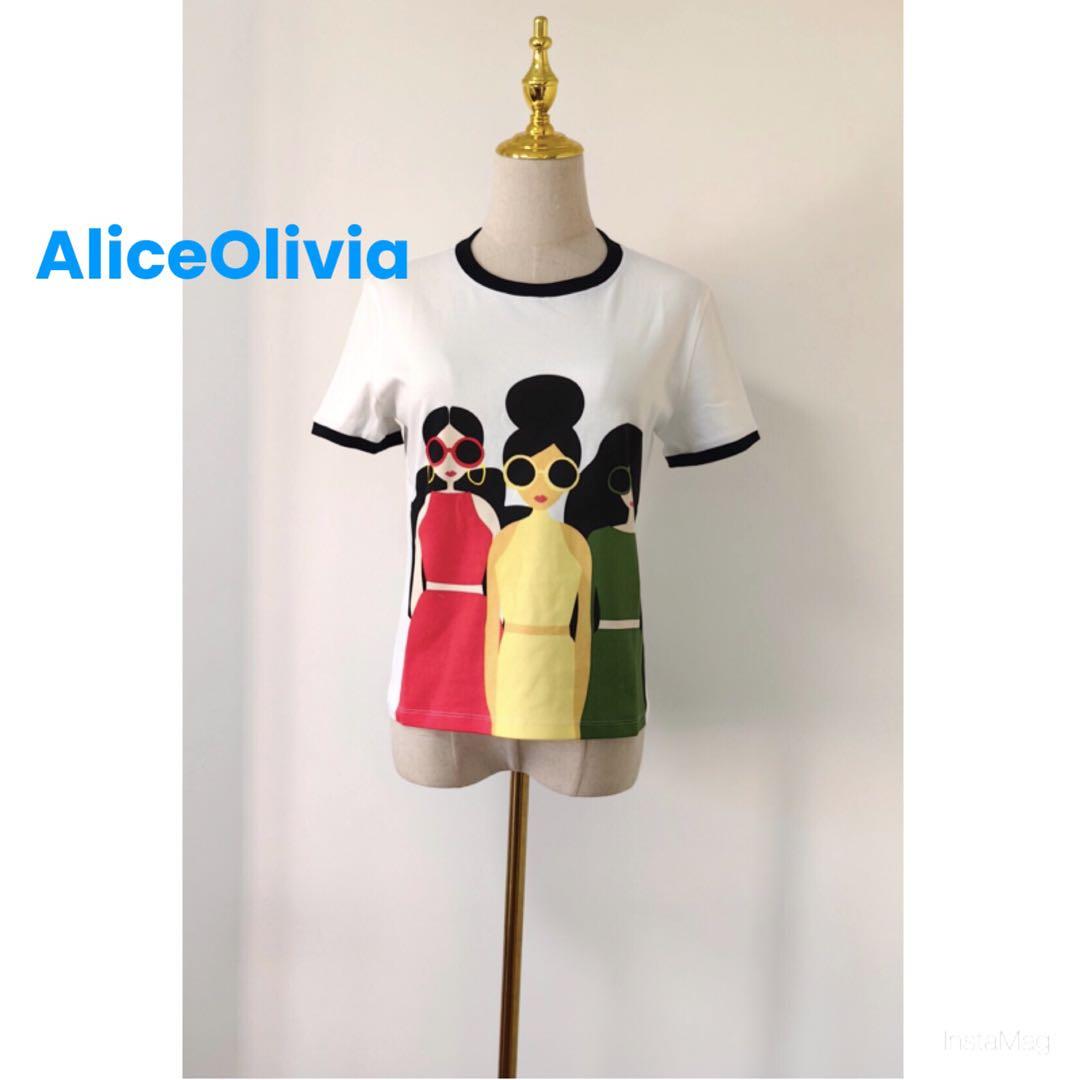 ❇️AliceOlivia正規25春夏新作アリスオリビアコットンTシャツ
