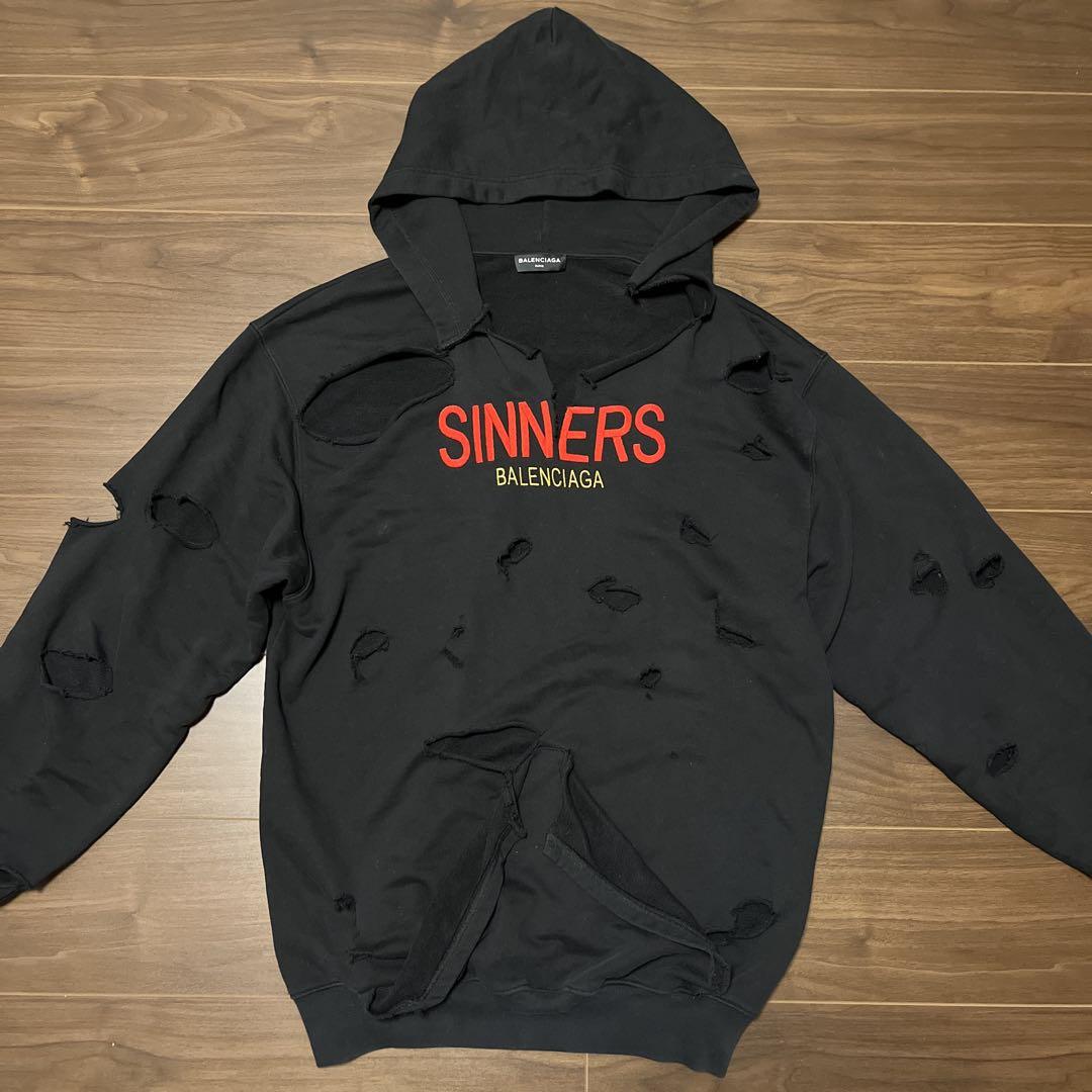 BALENCIAGA 18SS SINNERS パーカー ダメージ加工