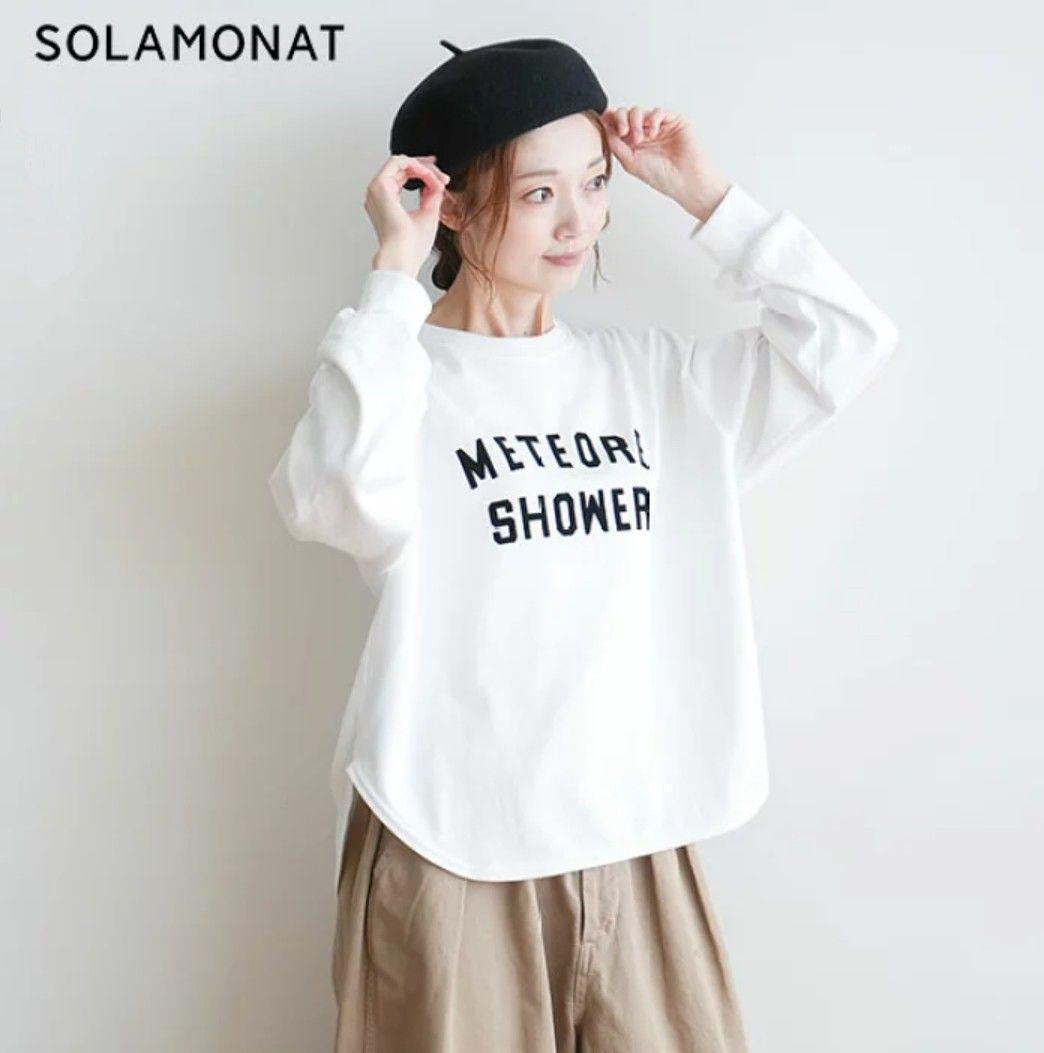 SOLAMONAT　ソラモナ　ペンネ天竺メンズライクプリントプルオーバー　日本製