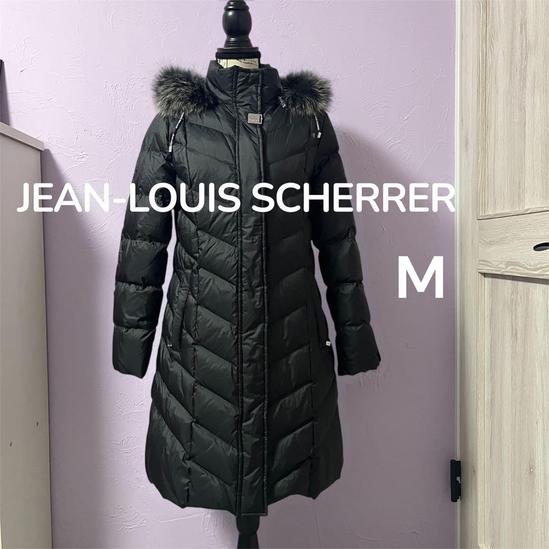 ジャンルイシェレル ダウン90% フォックスファー付ロングコート 黒 極