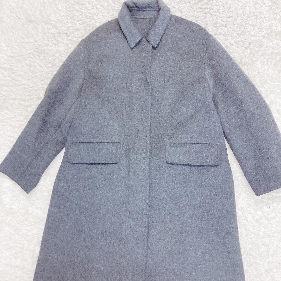 《 UNIQLO ユニクロ 》ロングコート ベルトあり M グレー レディース