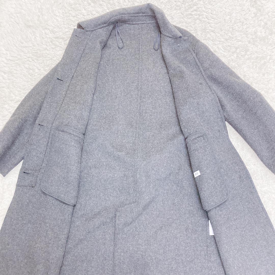 《 UNIQLO ユニクロ 》ロングコート ベルトあり M グレー レディース