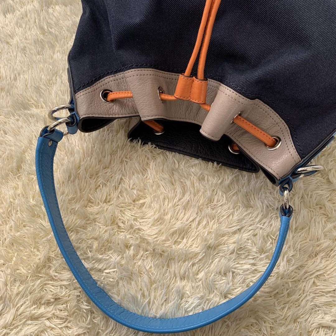人気新品 美品 ショルダーバッグ 巾着 インディゴ PGAbo-m67706305100 コーチ デニム 2WAY 在庫あ人気