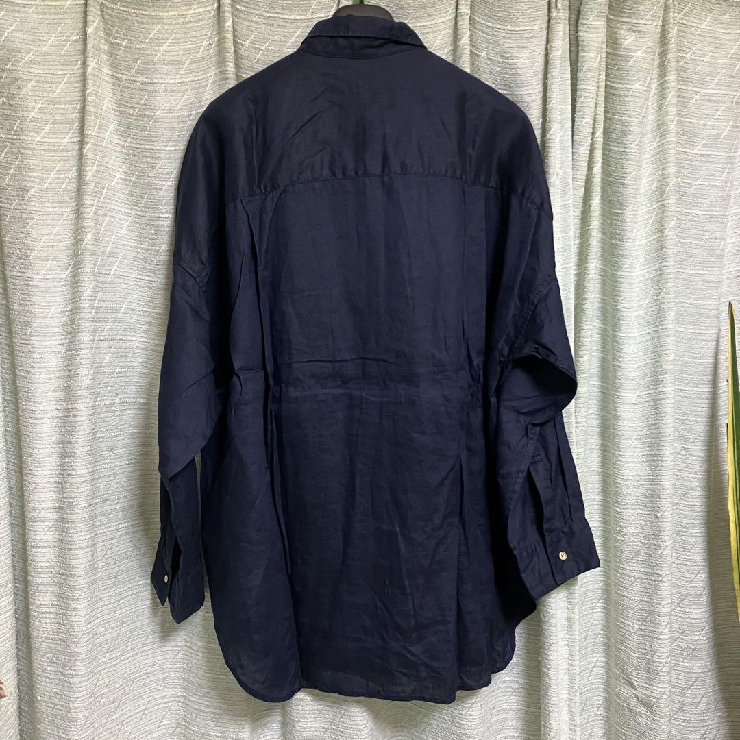 美品 Spick&Span 80リネンカシュクールビッグシャツ スピック&スパン
