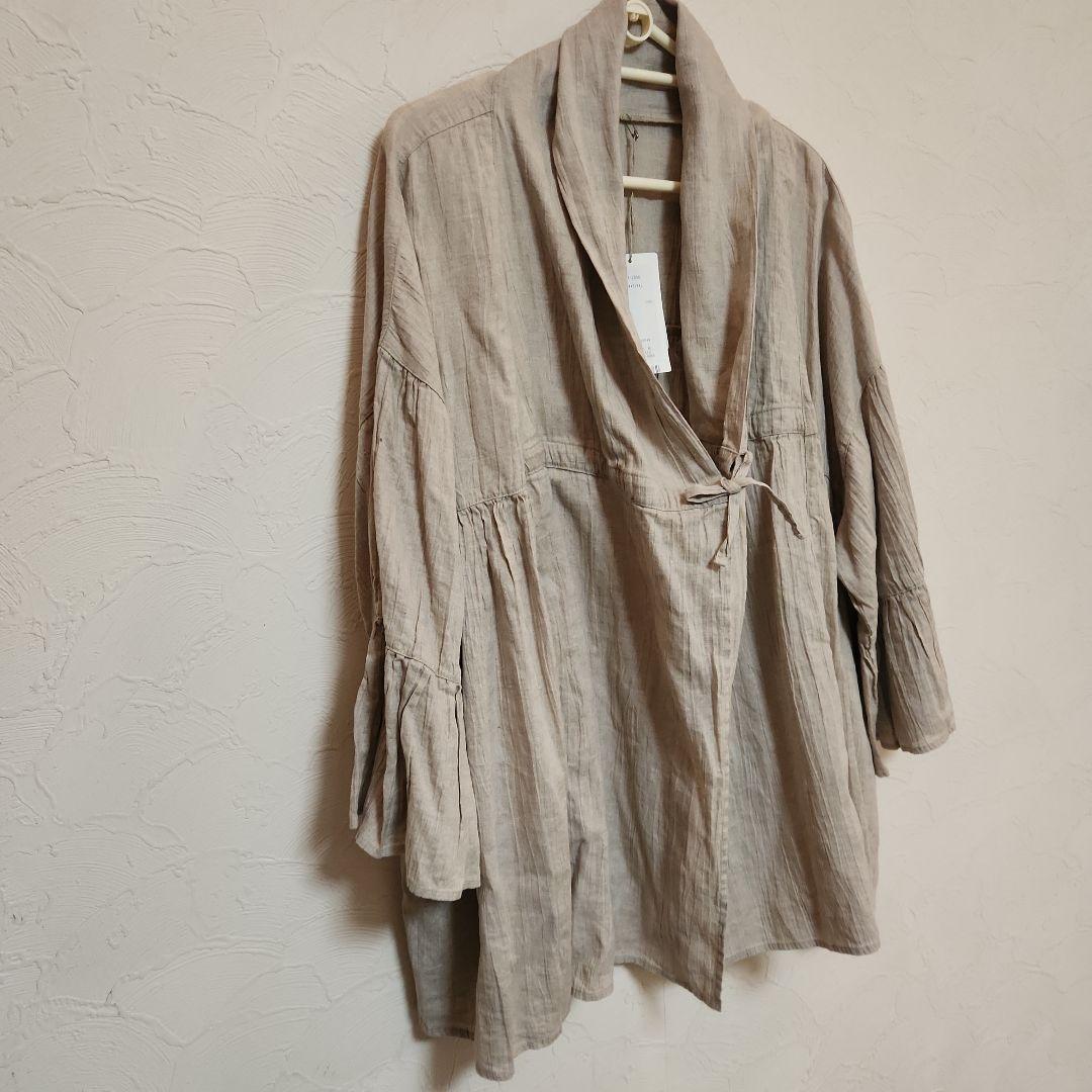 nest Robe リネンワッシャーギャザーブラウスベージュ