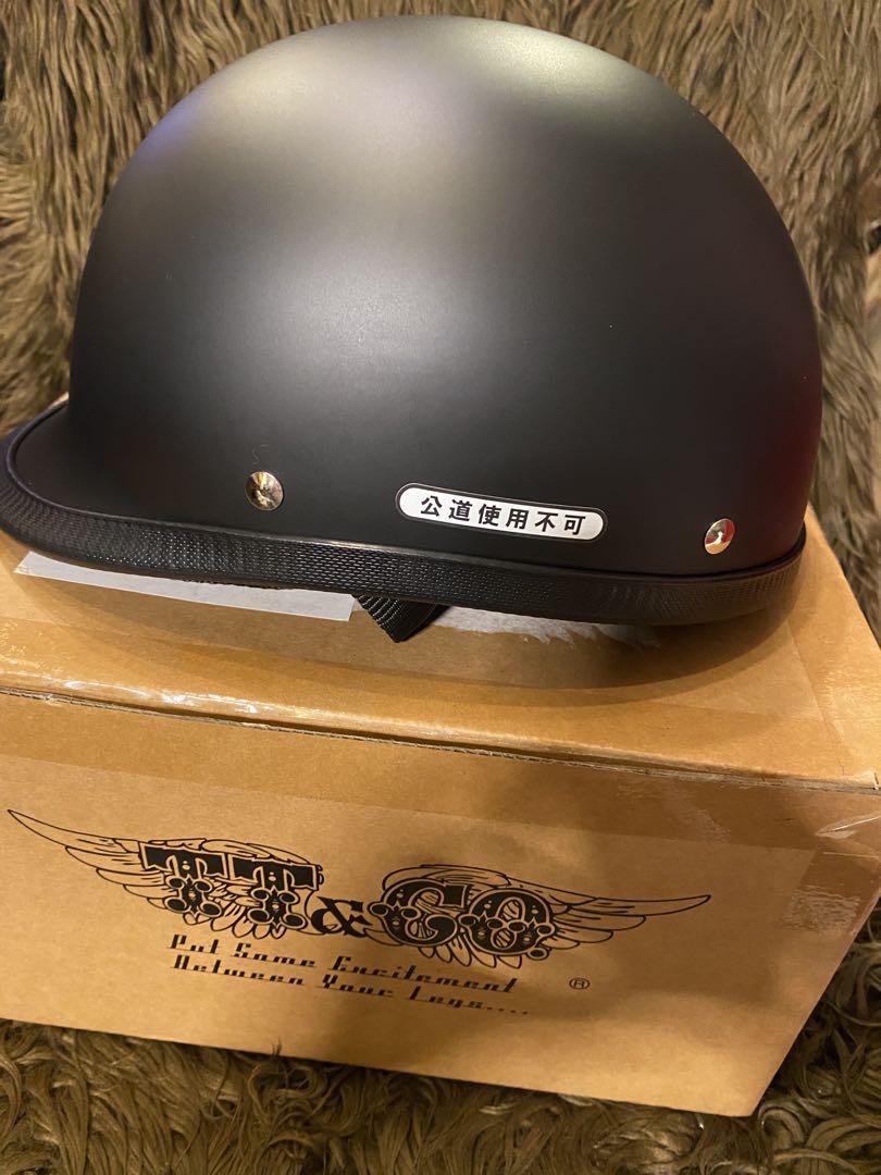 TT&CO マットブラック USA ジョッキー ハーフヘルメット XL/XXL