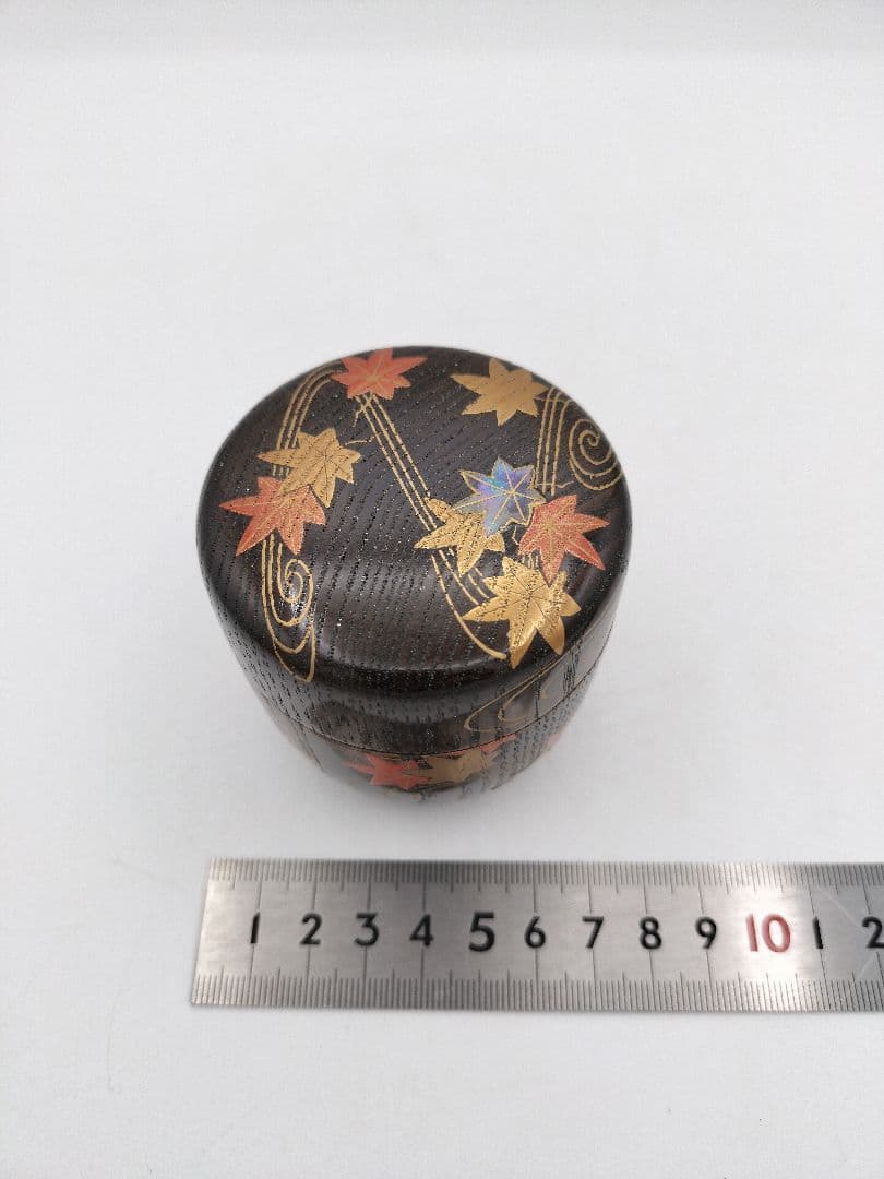 【セール】b793 【新品・未使用】中棗 栗木地 龍田川 岡本康光 木箱 茶道具