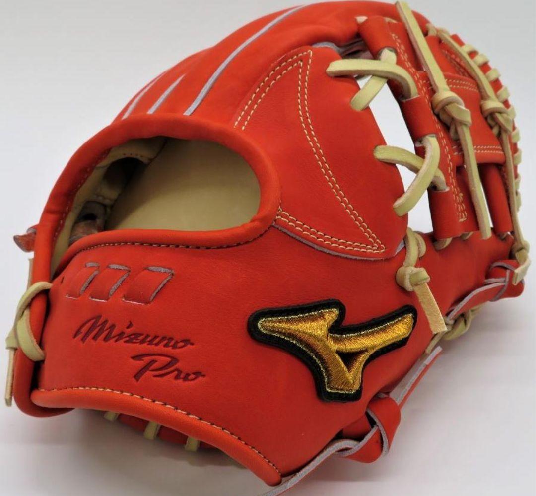 【新品未使用】Mizuno Pro 軟式野球グローブ オレンジ