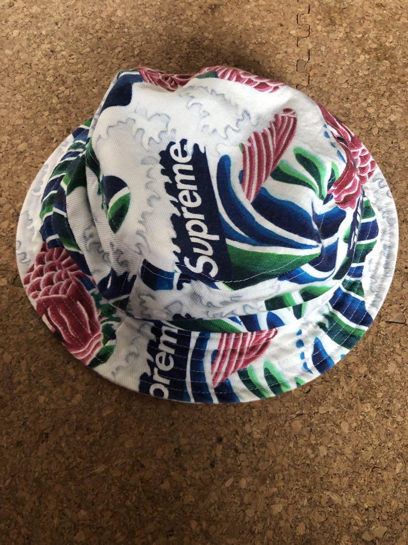 【名入れ無料】 Supreme バケットハット メルカリ - ほぼ未使用 コメント必見 鯉柄 帽子