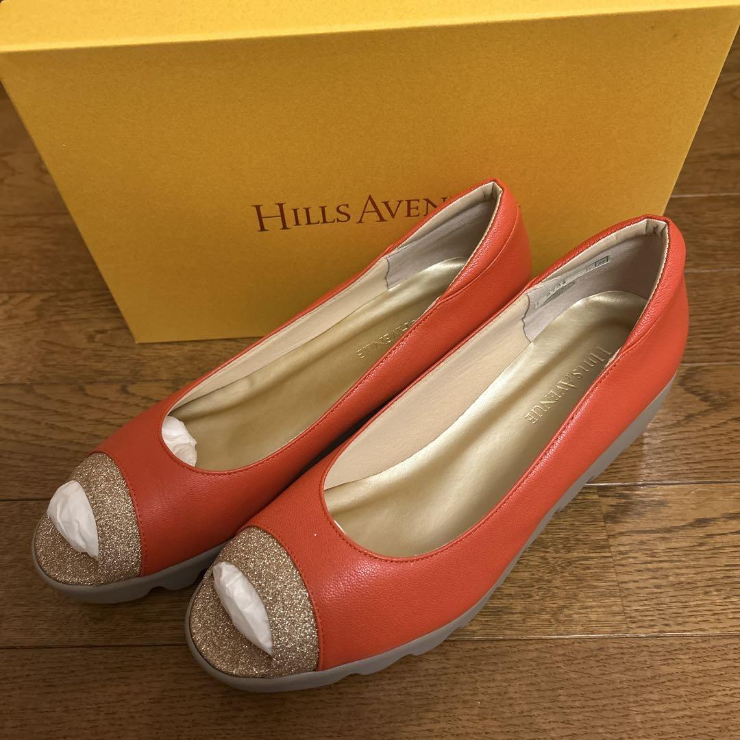 Hills Avenue オレンジ オープントゥ 24.0 パンプス