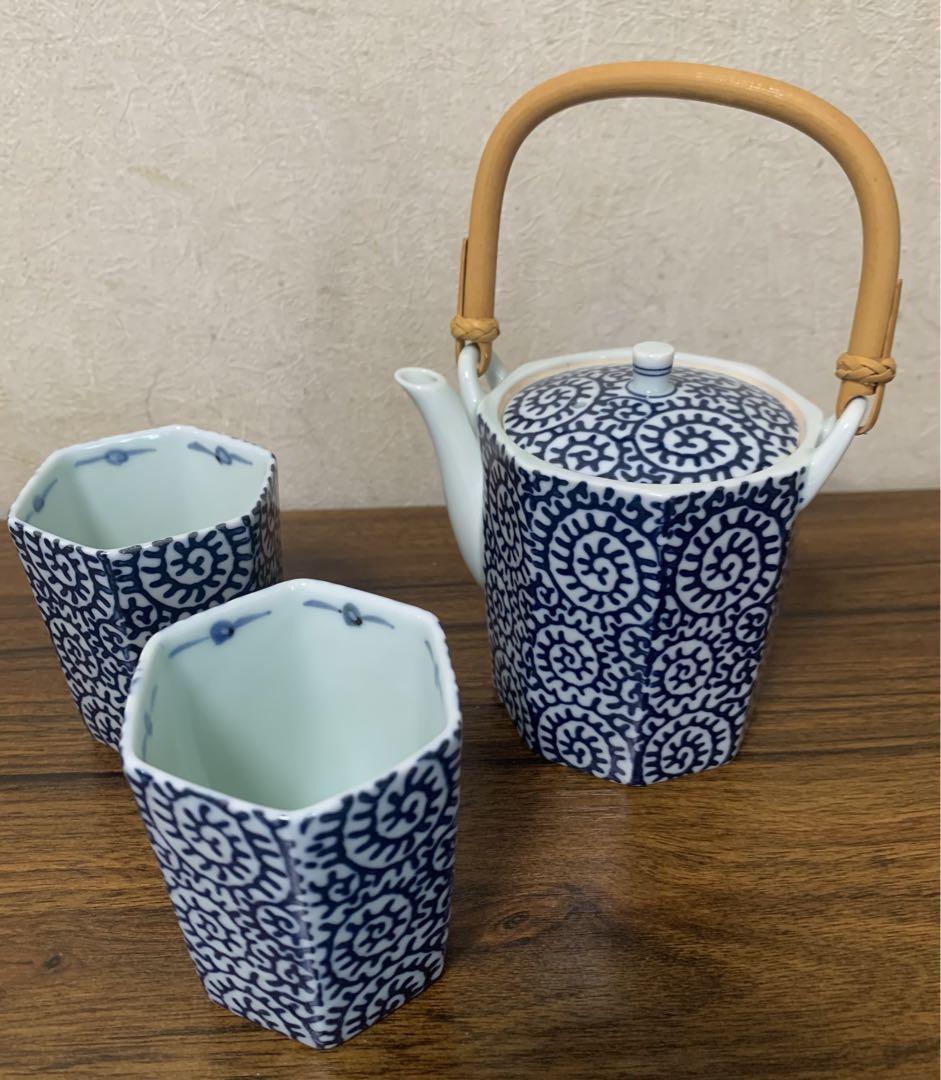 有田焼皓洋窯蛸唐草からくさ茶器小さめ3点セット