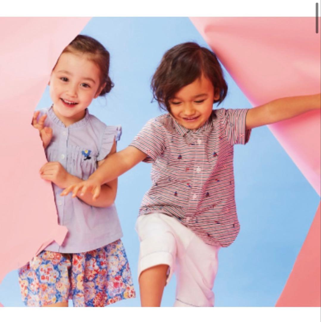 新品　ファミリア　シャツ　110 襟付きシャツ　半袖シャツ　羽織り