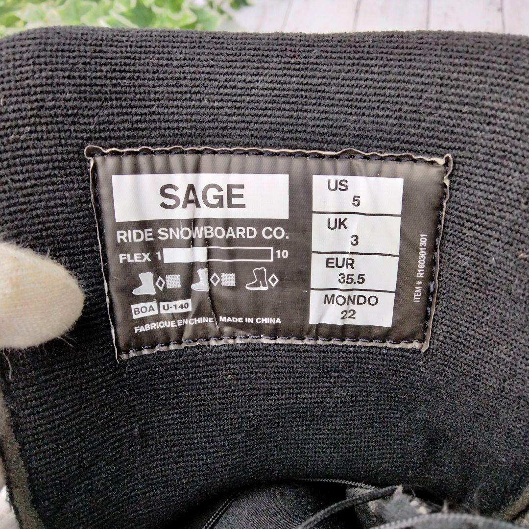 RIDE X SAGE【美品】22cm　スノーボードブーツ　BOAシステム