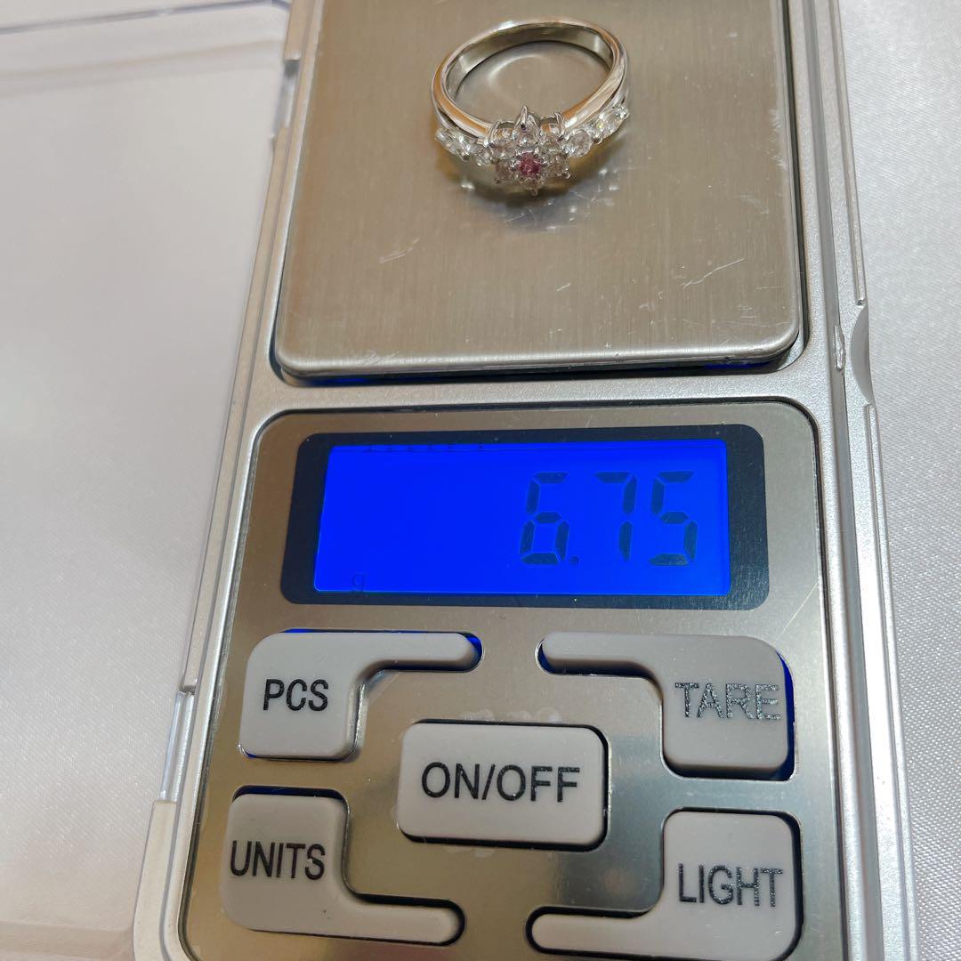 先着順　PT900 ピンクダイヤモンド　リング　フラワーモチーフ　約6.7g