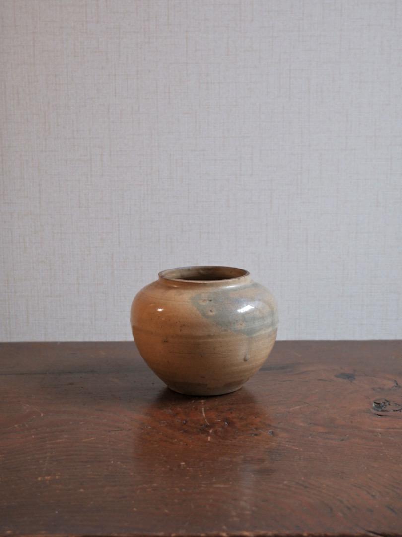 丹波焼　壷　白丹波　花入　華道具　Q1682