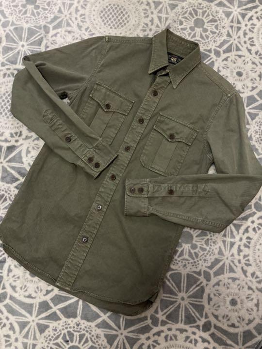 RRL ダブルアールエル コットンヘリンボーン カーキ シャツ 【T-ポイント5倍】