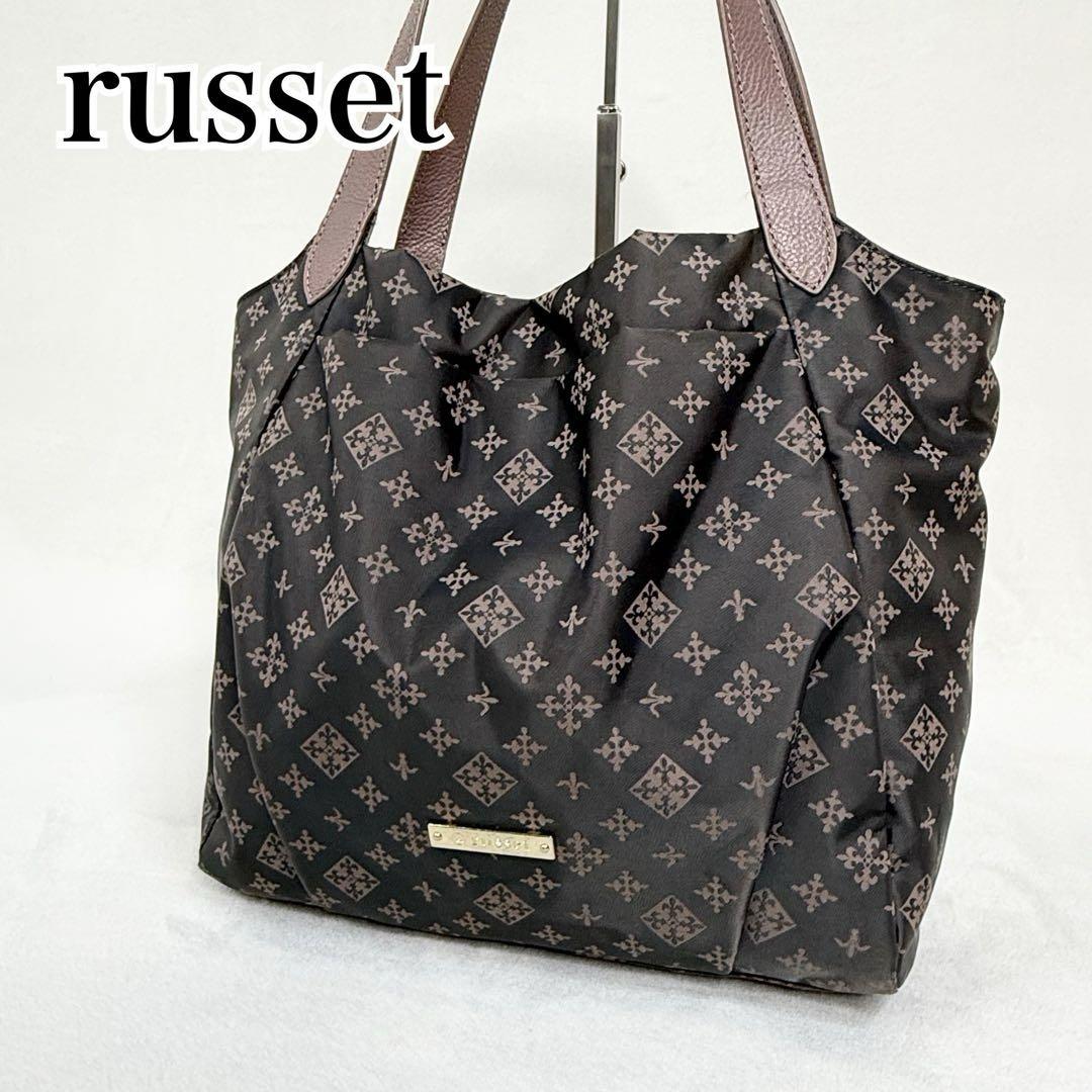 russet ラシット トートバッグ 肩掛け グレー ピンク 総柄