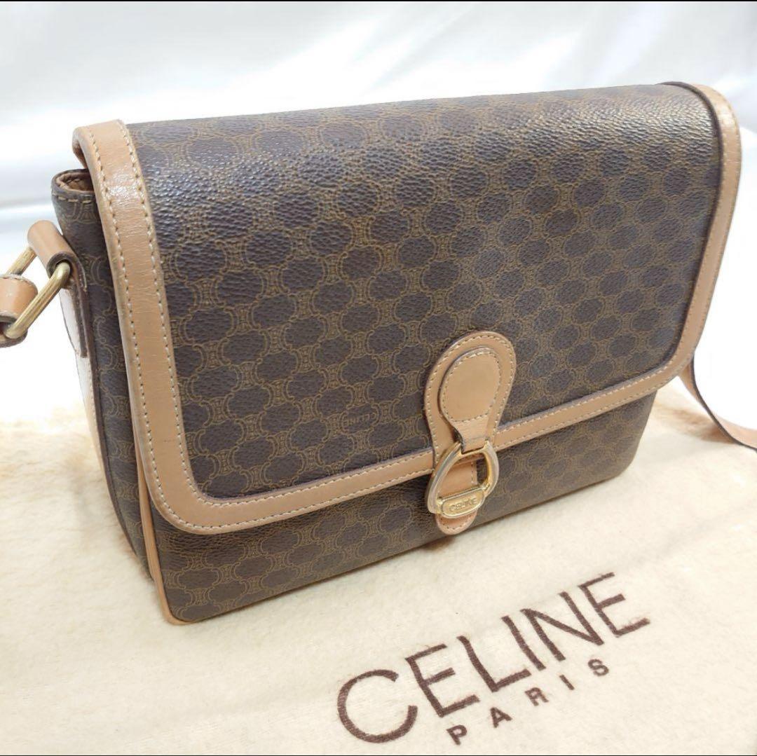 希少！CELINE セリーヌ　マカダム柄 ショルダーバッグ　メッセンジャーバッグ セリーヌ CELINE マカダム柄 バッグ ショルダーバッグ