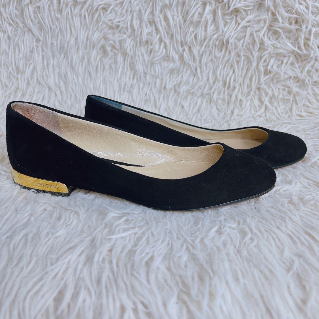 JIMMY CHOO ジミーチュウ パンプス フラット メタルソール ゴールド