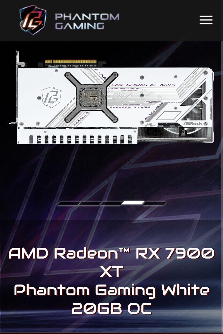 スマホ・タブレット・パソコン ASRock Radeon RX7900XT Phantom Gaming OC