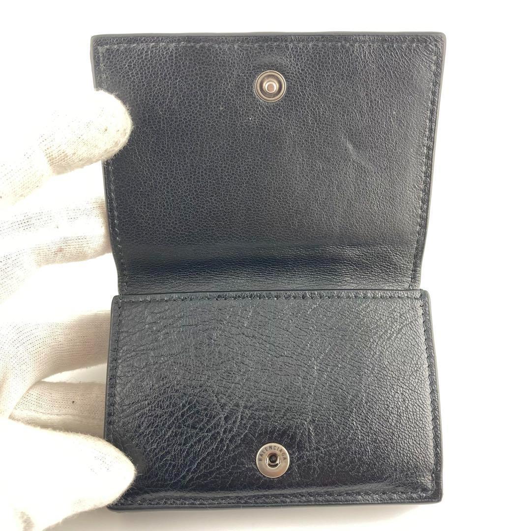 【美品】バレンシアガ アディダス コラボ 三つ折り財布 トレフォイル ブラック 希少美品】バレンシアガ 三つ折り財布 アディダス コラボ レザー