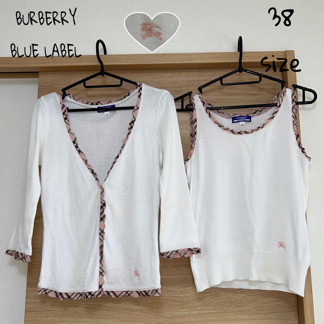BURBERRY ブルーレーベル カーディガン ホース ロゴ刺繍 ノバチェック BURBERRY ブルーレーベル カーディガン ホース ロゴ刺繍 ノバ