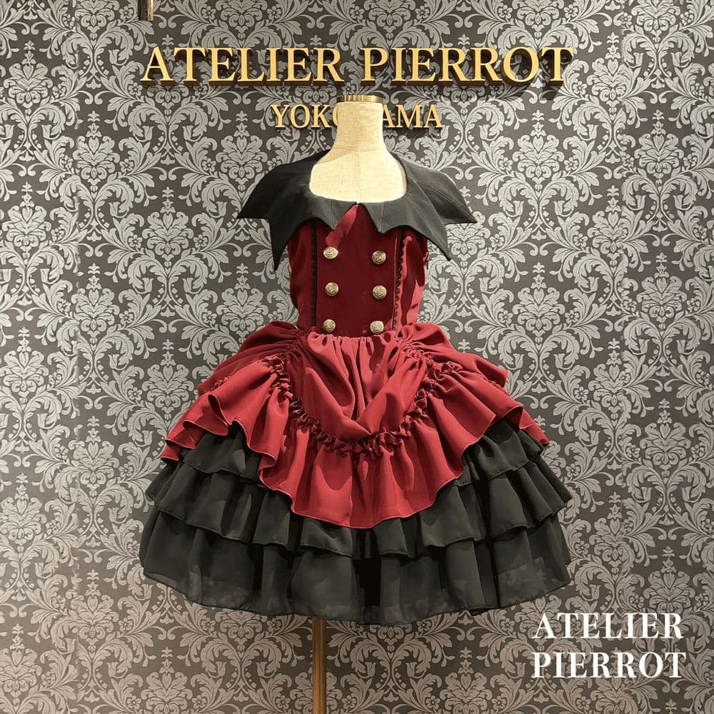 アトリエピエロ Batwing Waltz Dress ボルドーFREE SIZE・ATELIER BOZ