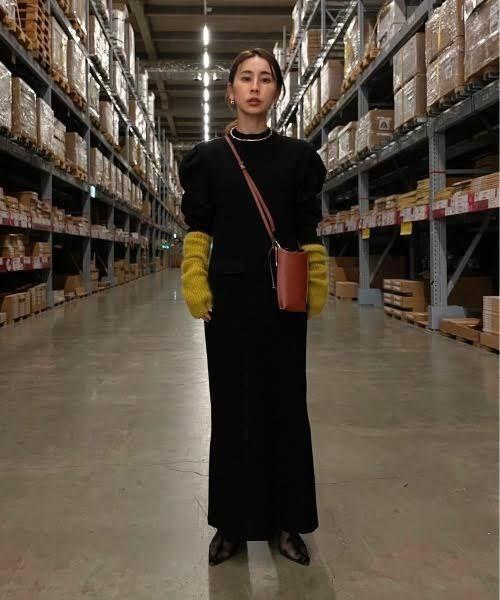 アメリ　JACKET LIKE TIGHT KNIT DRESS　ニットワンピ