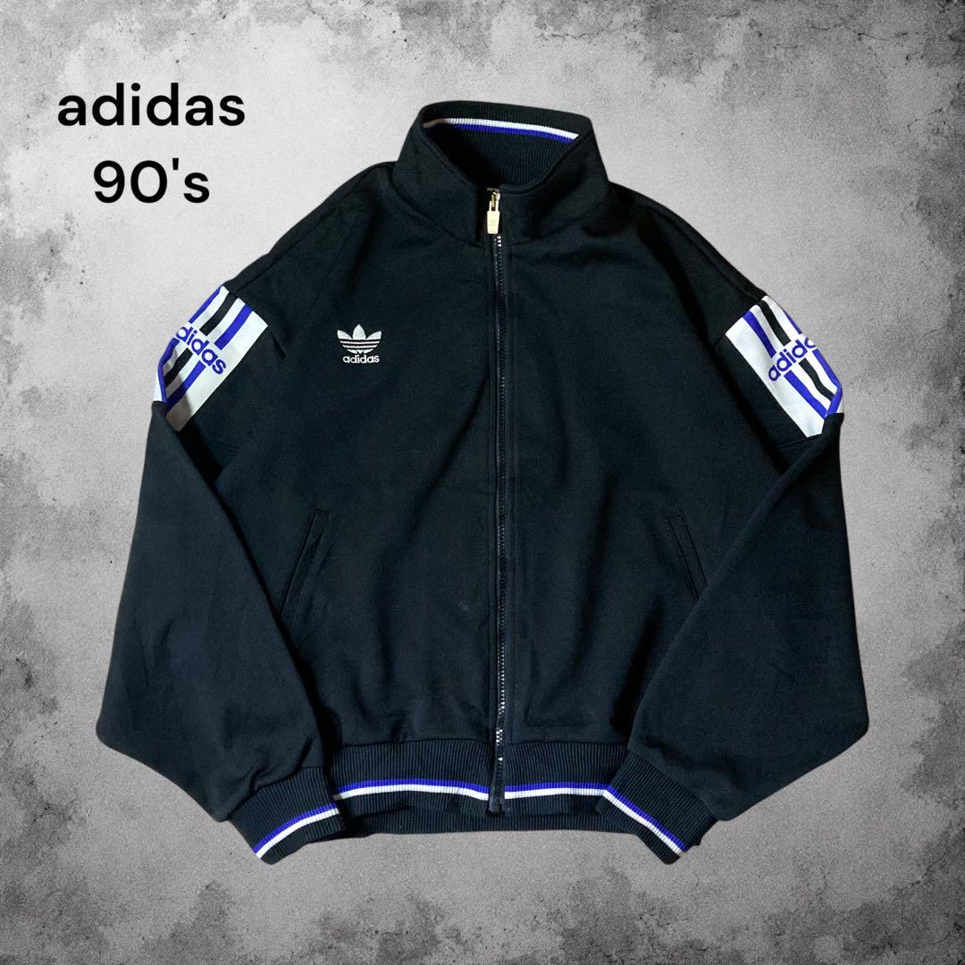 90s adidas デサント トラックジャケット 刺繍 短丈 イベントロゴ