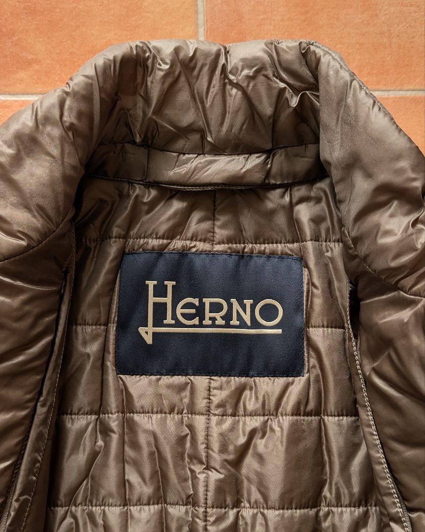 HERNO ヘルノ チェスターコート キャメル ウールメルトン 中綿 44