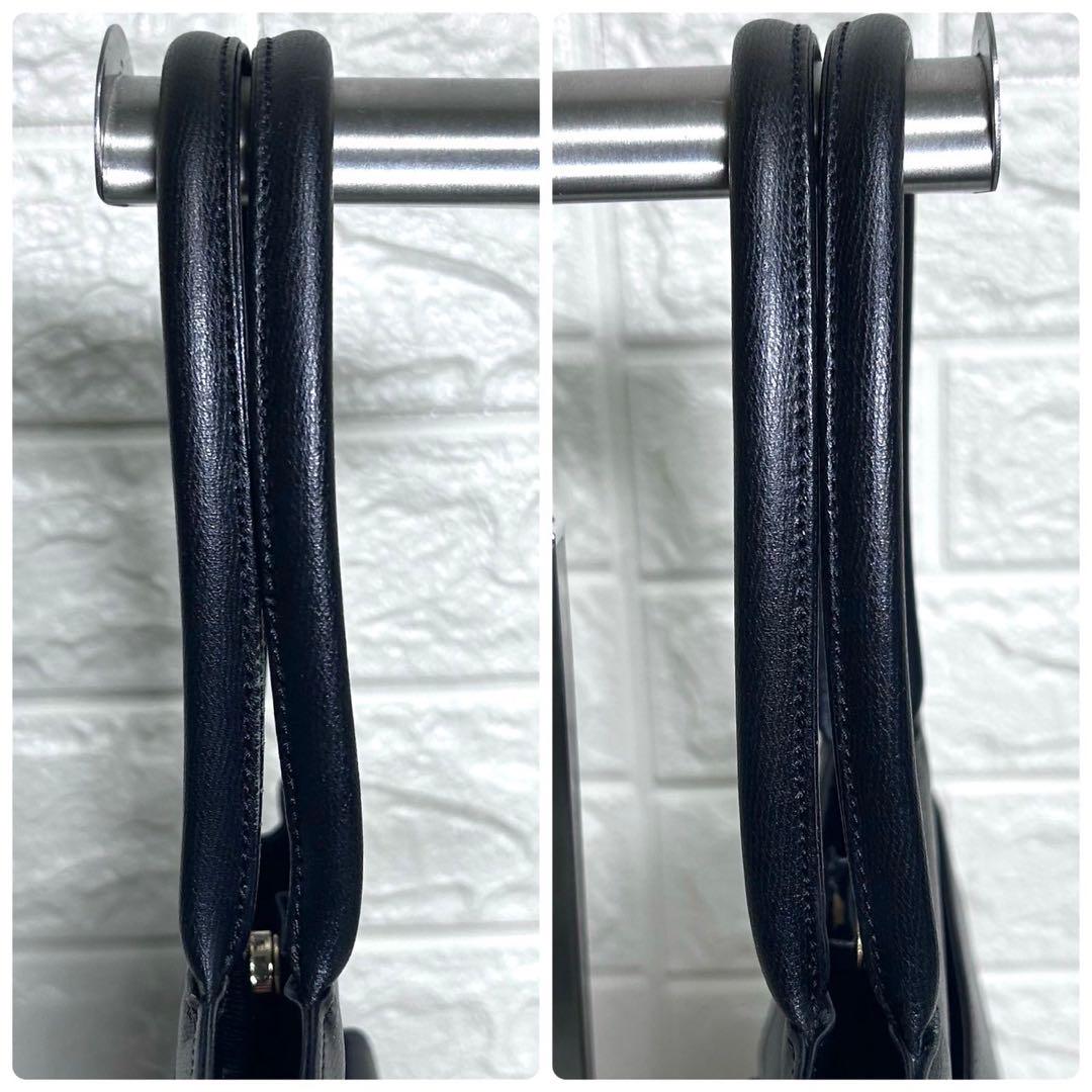 【美品】 WAKO ブラックフォーマル ハンドバッグ レザー ターンロック