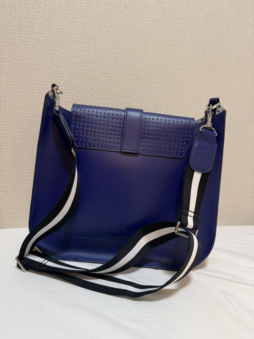 激安大特価！ 青 weekend Maxmara 合成皮革 中型 ショルダーバッグ バッグ