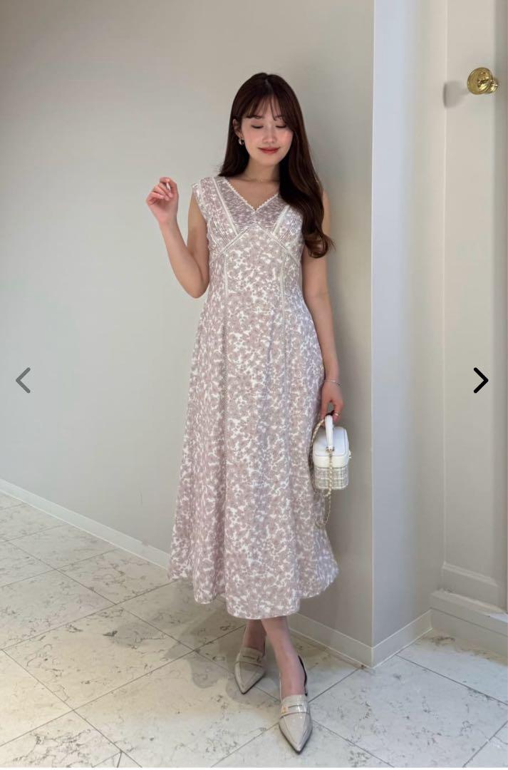 Lace Trimmed Floral Dress Sサイズ