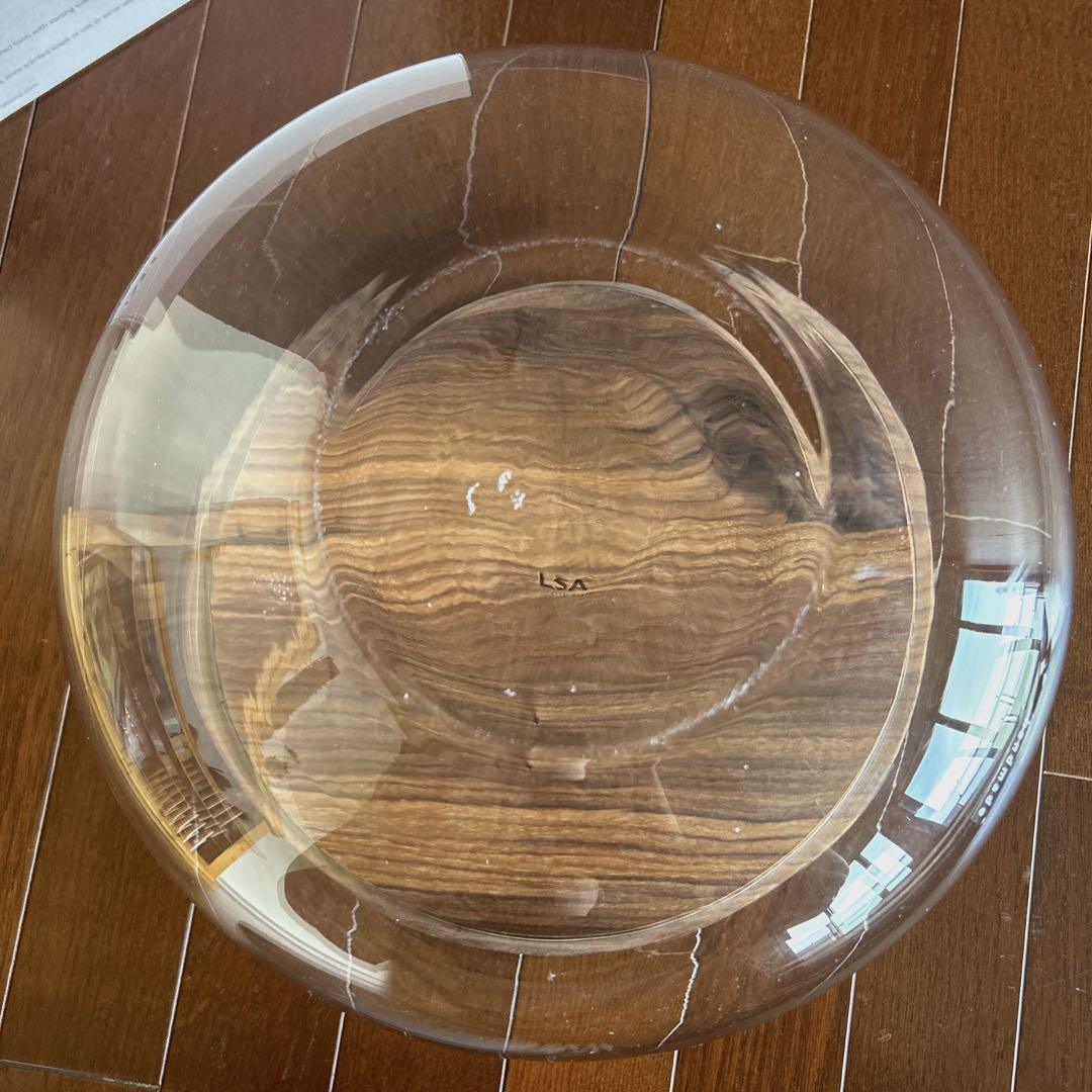LSA   32㎝/H26㎝　ボウル&ウォールナットリッド　花瓶　鉢