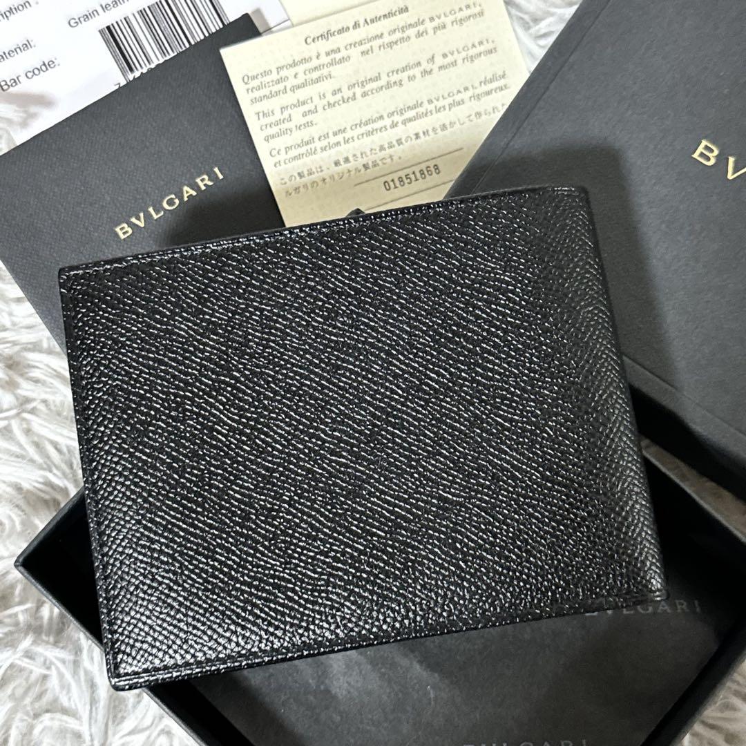 新品未使用✨BVLGARIブルガリ　二つ折り財布　20817 レザー　ブラック