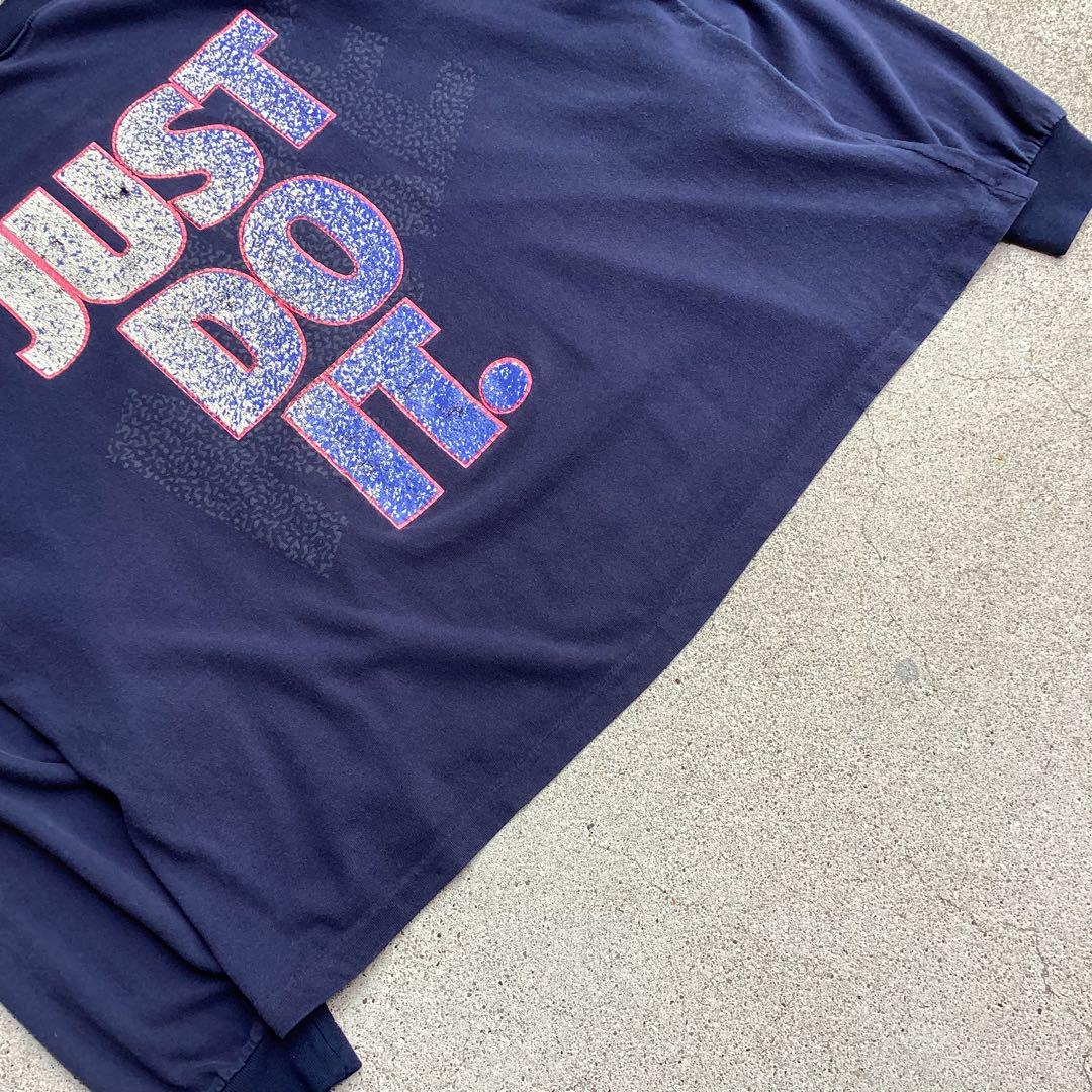 90s NIKE ナイキ 両面プリント ロンT シングル 2トーン カナダ製