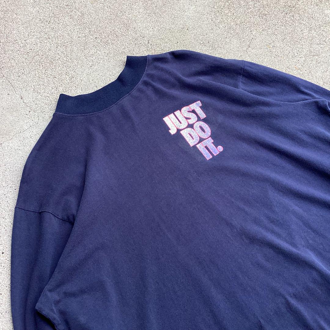 90s NIKE ナイキ 両面プリント ロンT シングル 2トーン カナダ製