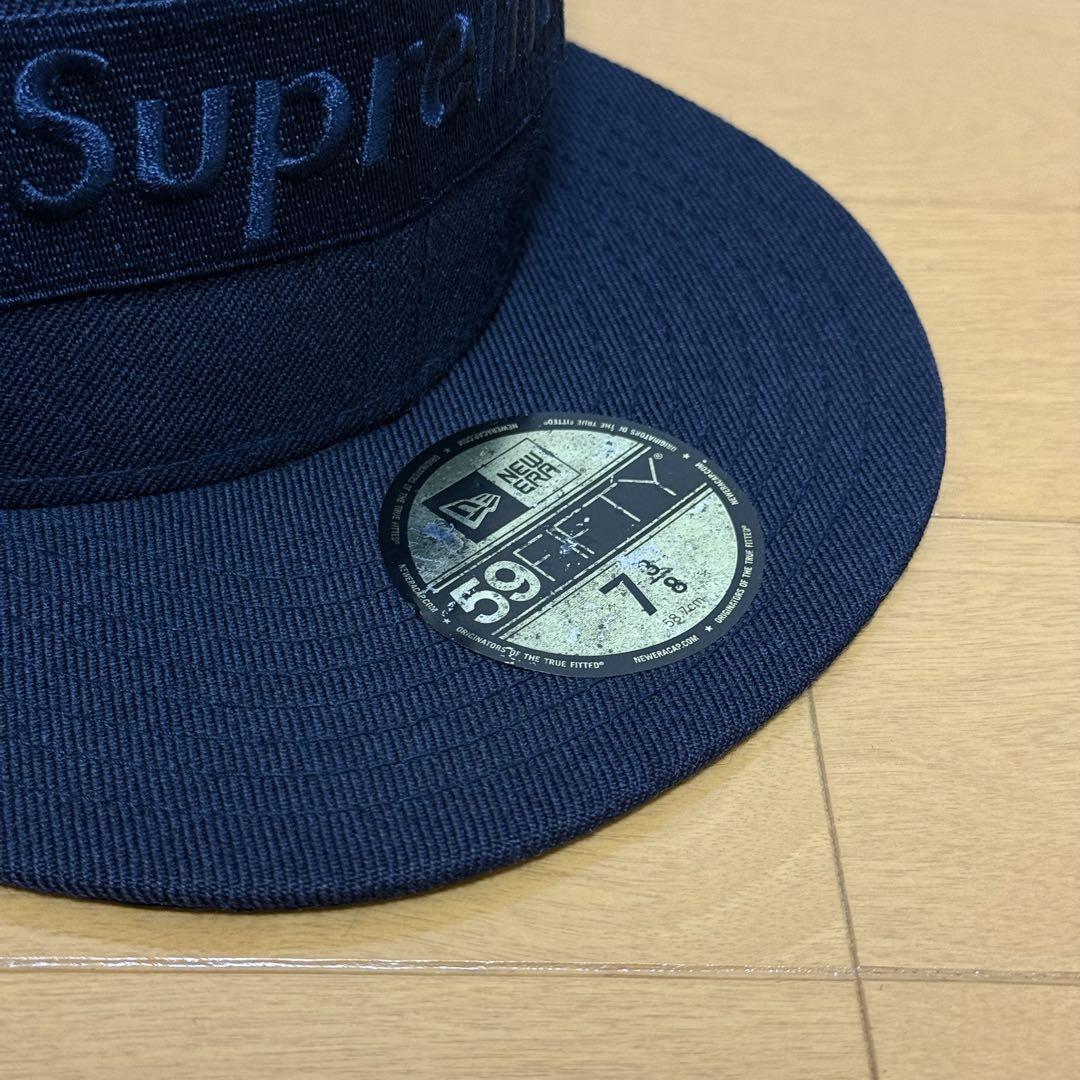 Supreme Tonal Box Logo New Era ネイビー 14aw