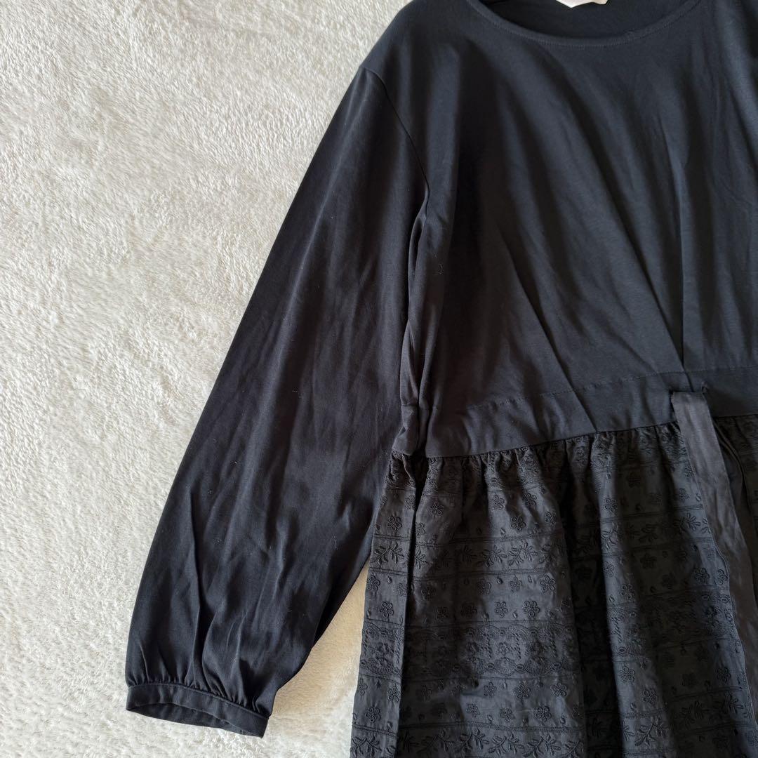 レースドッキングワンピース 黒