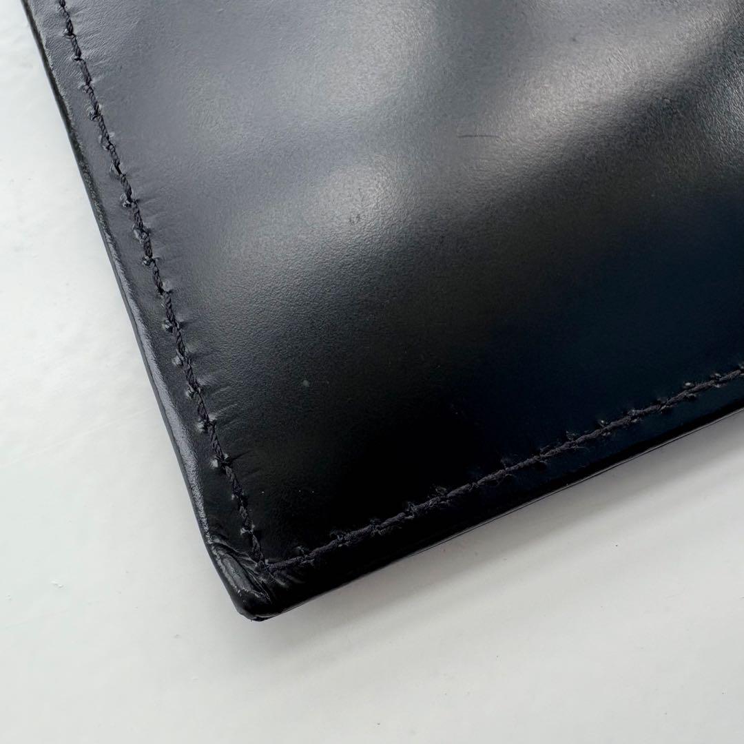 OURHOME スリムなレザー長財布 ブラック