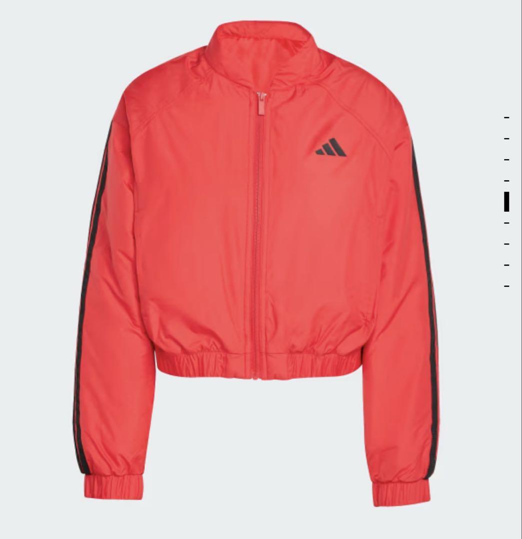 adidas エッセンシャルズ クロップジャケット 赤　サイズS