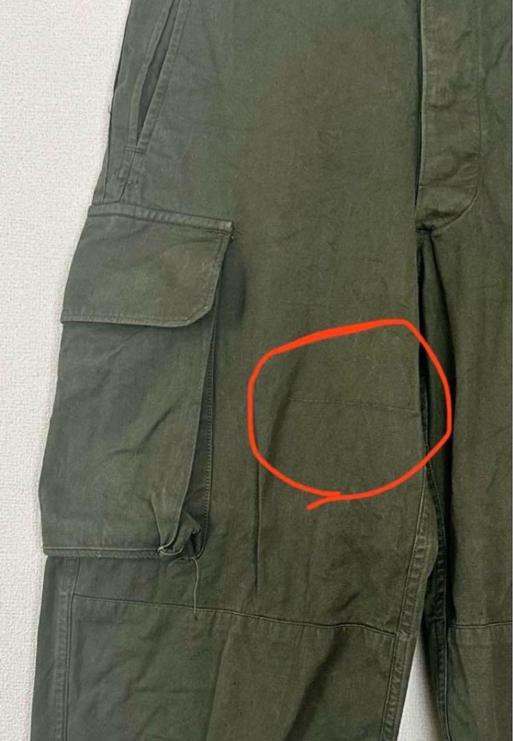 実物 フランス軍 M47 オリーブ サイズ23 カーゴパンツ 古着