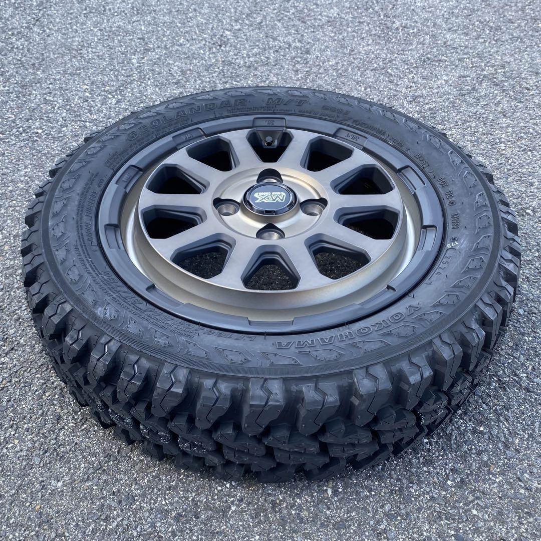 M/T⭐️165/65R14 ⭐️ブロンズ⭐️新品アルミホイールセット⭐️軽トラ⭐️軽バンタイヤ・ホイール
