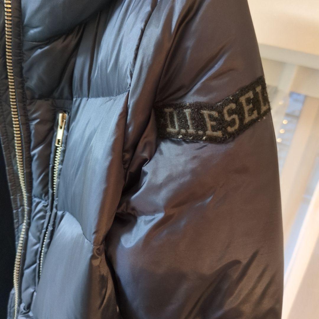 ディーゼル DIESEL フード付きダウンジャケット XS ネイビー 程度良好