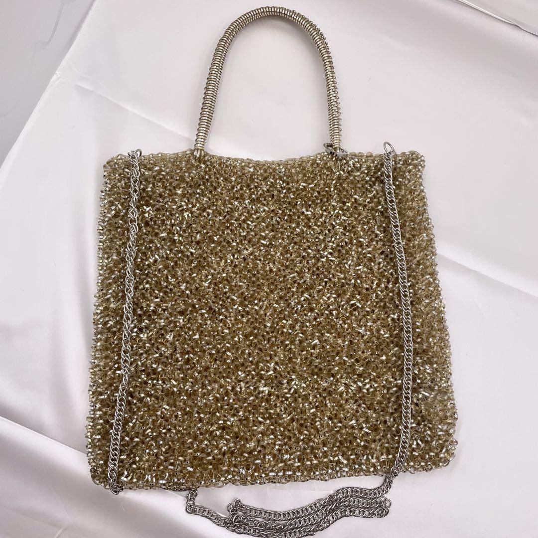 良品✨アンテプリマ ハンドバッグ スクエア 2way ショルダー ゴールド